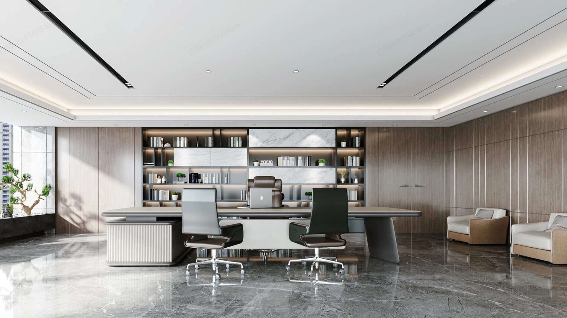 CEO Executive Office Design sketchup model preview - SketchupBox