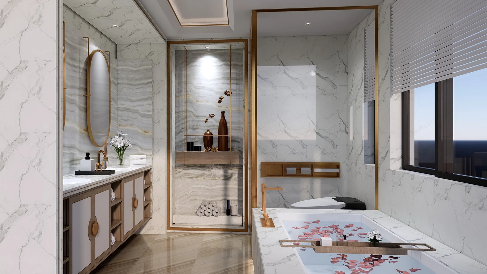 Mid Century Modern Bathroom sketchup model preview - SketchupBox