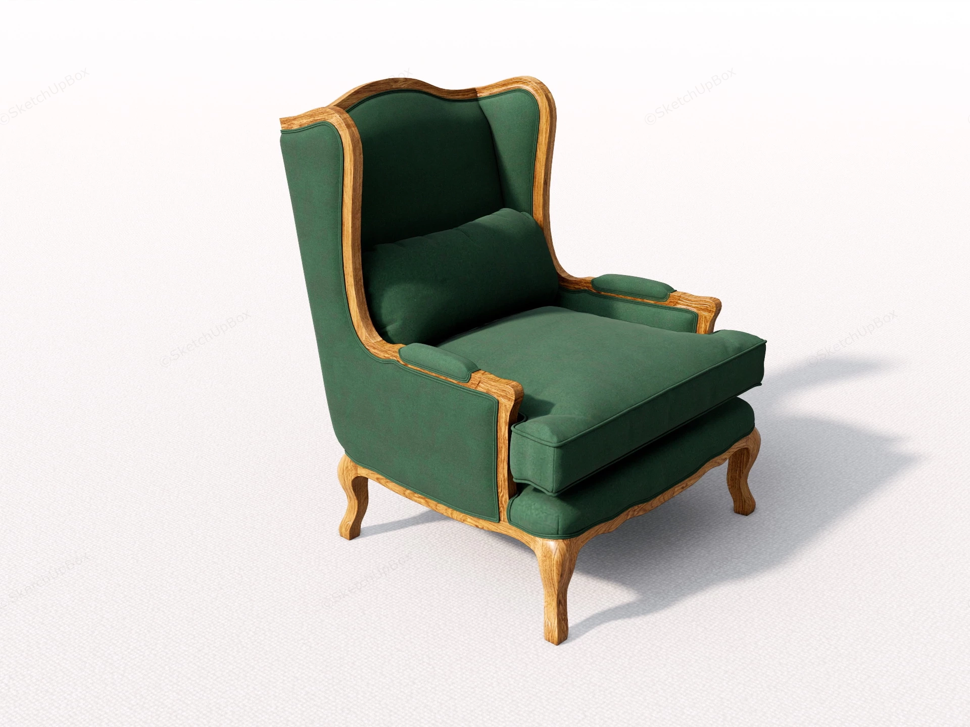 Wingback ArmChair sketchup model preview - SketchupBox