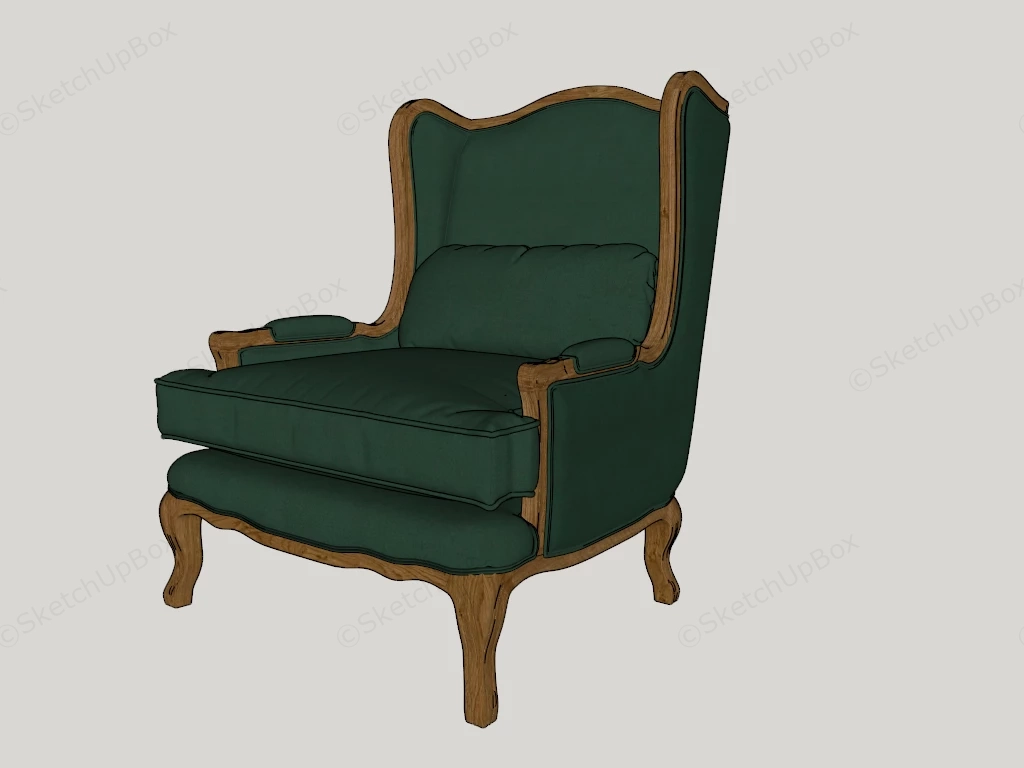 Wingback ArmChair sketchup model preview - SketchupBox