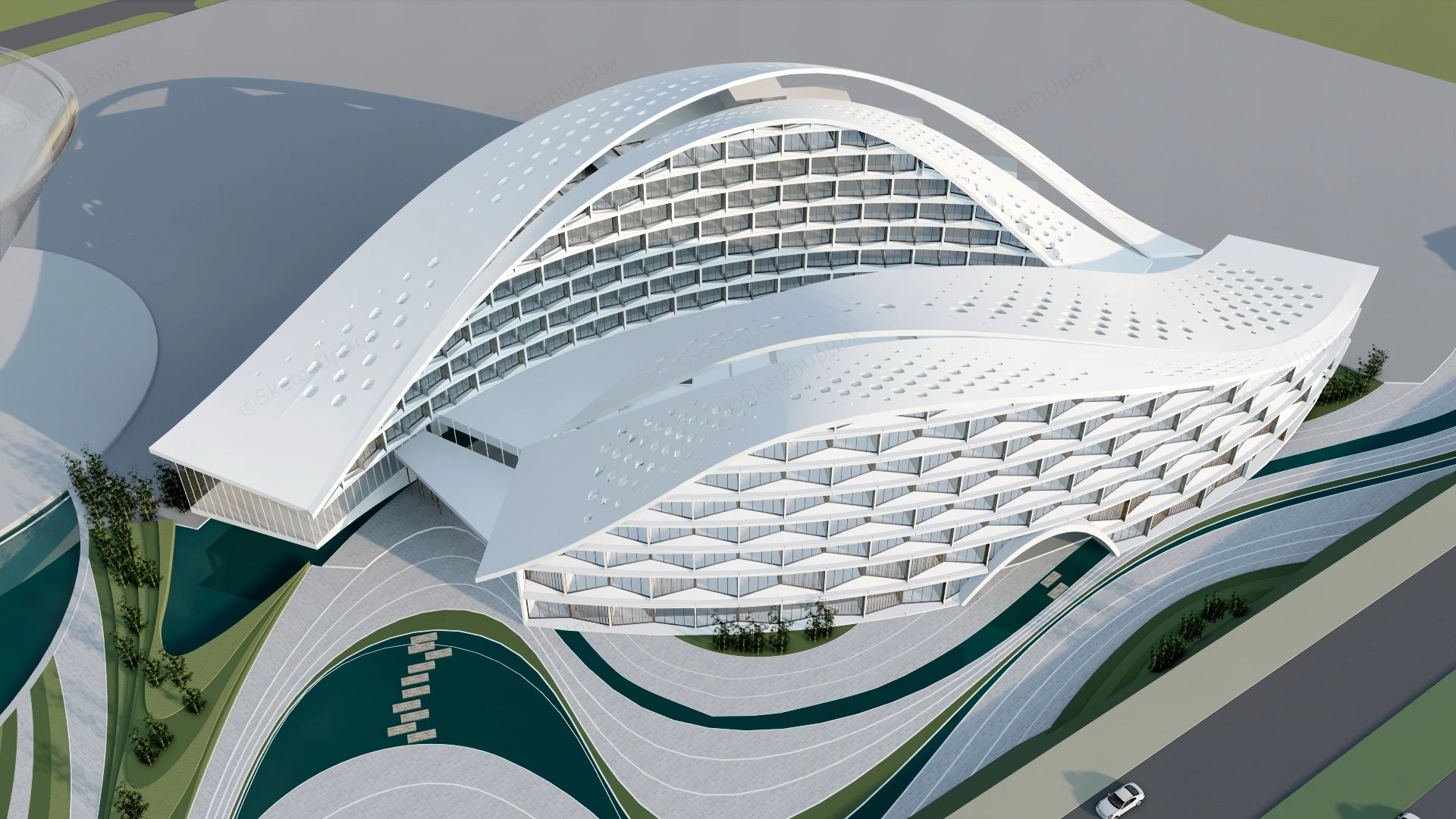 Luxury Resort Hotel Design sketchup model preview - SketchupBox
