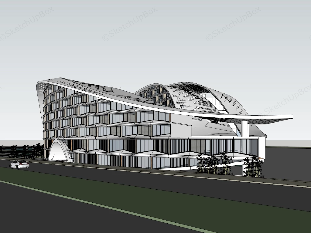 Luxury Resort Hotel Design sketchup model preview - SketchupBox