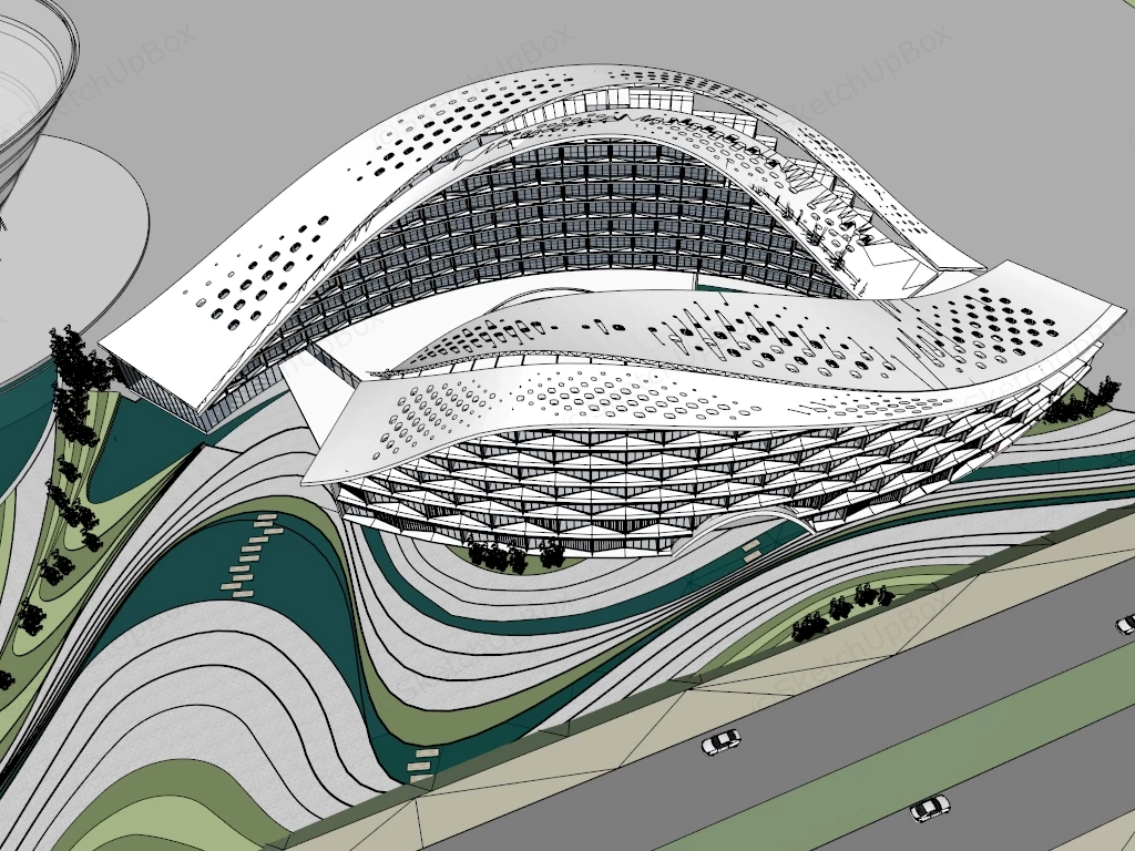 Luxury Resort Hotel Design sketchup model preview - SketchupBox
