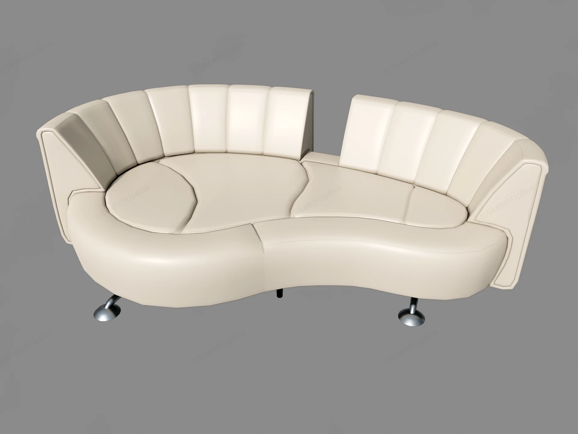 Curved Loveseat sketchup model preview - SketchupBox
