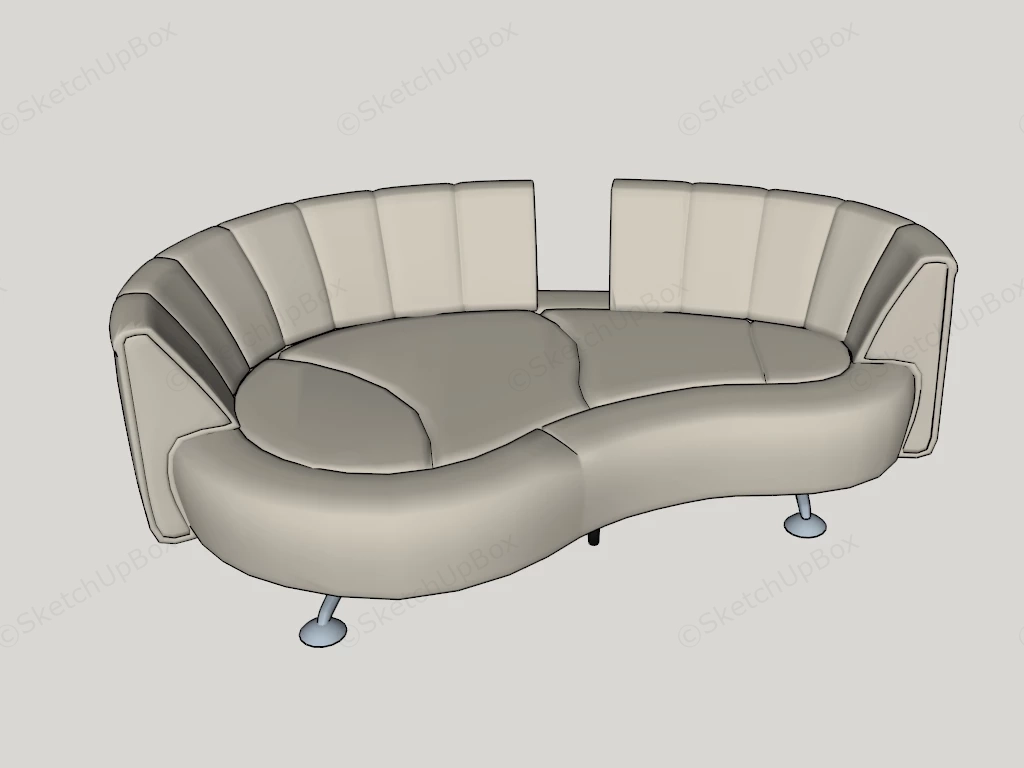 Curved Loveseat sketchup model preview - SketchupBox