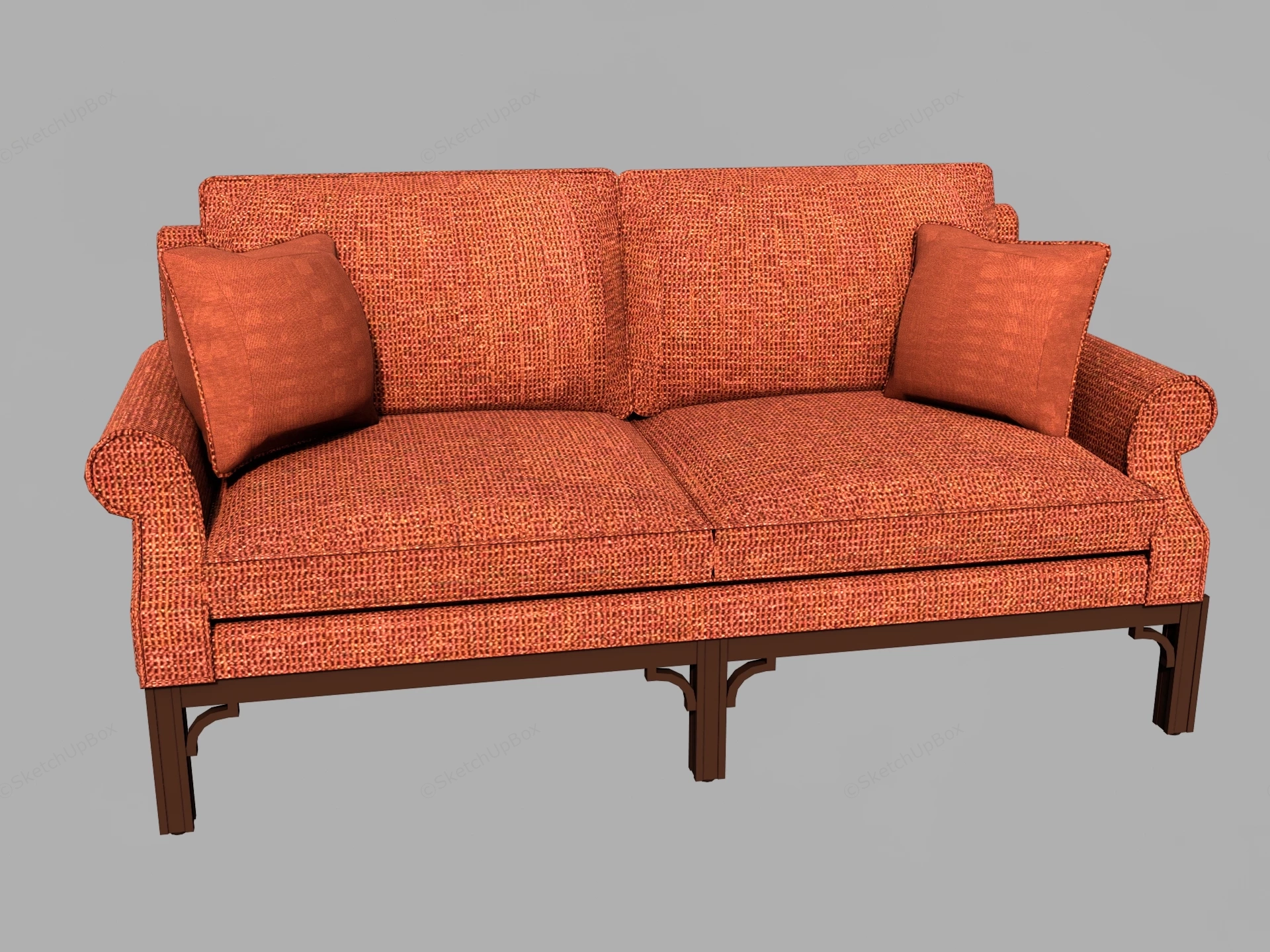 Vintage Red Loveseat sketchup model preview - SketchupBox