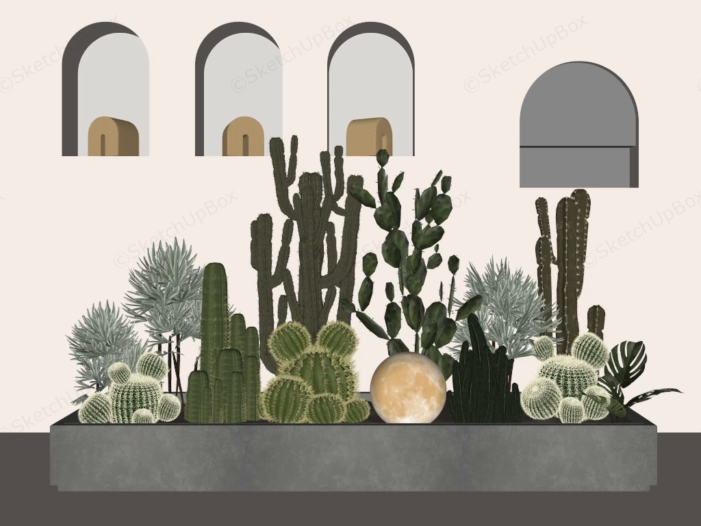 Cactus Garden Design Idea sketchup model preview - SketchupBox