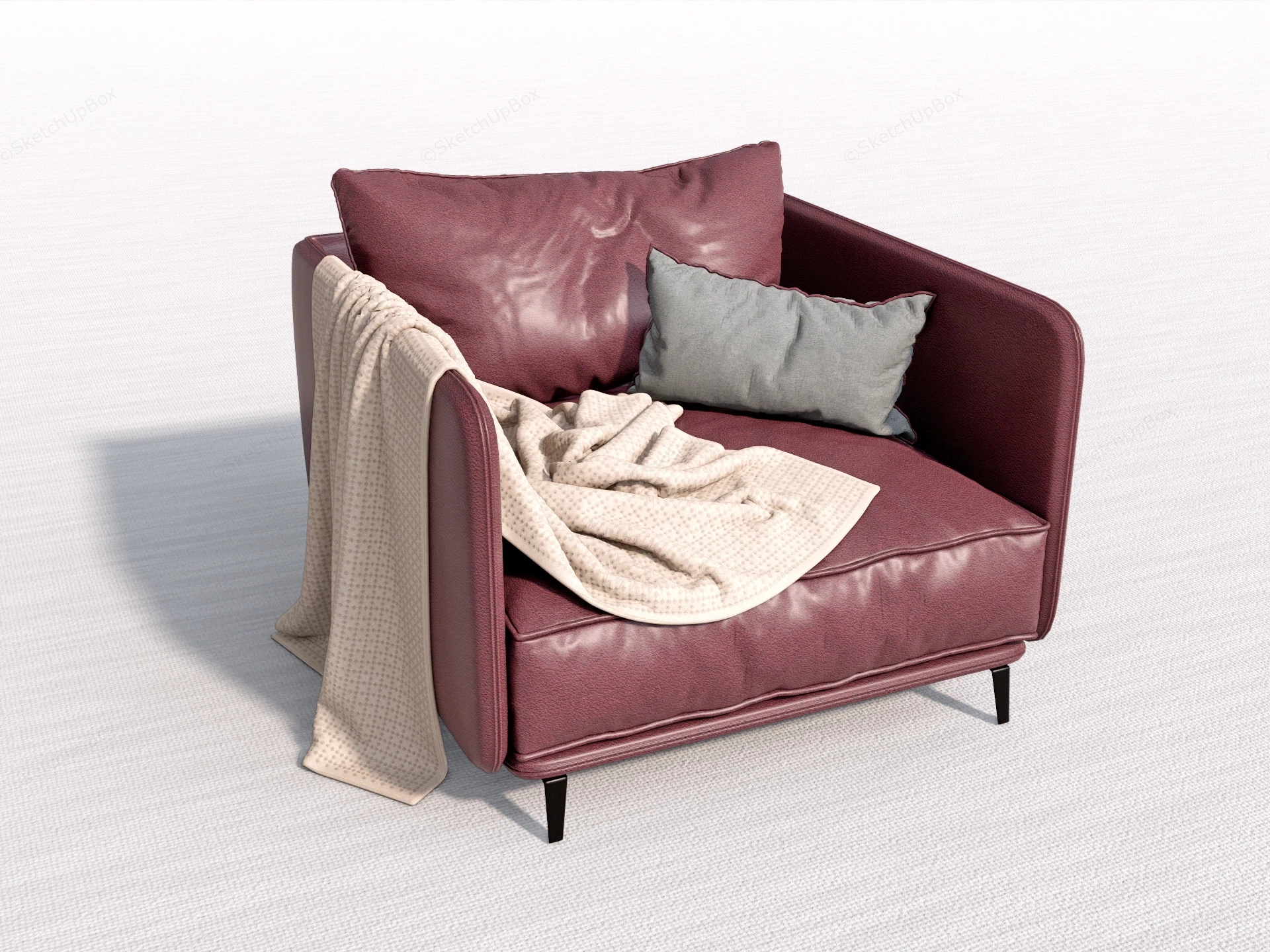 Leather Accent Chair sketchup model preview - SketchupBox