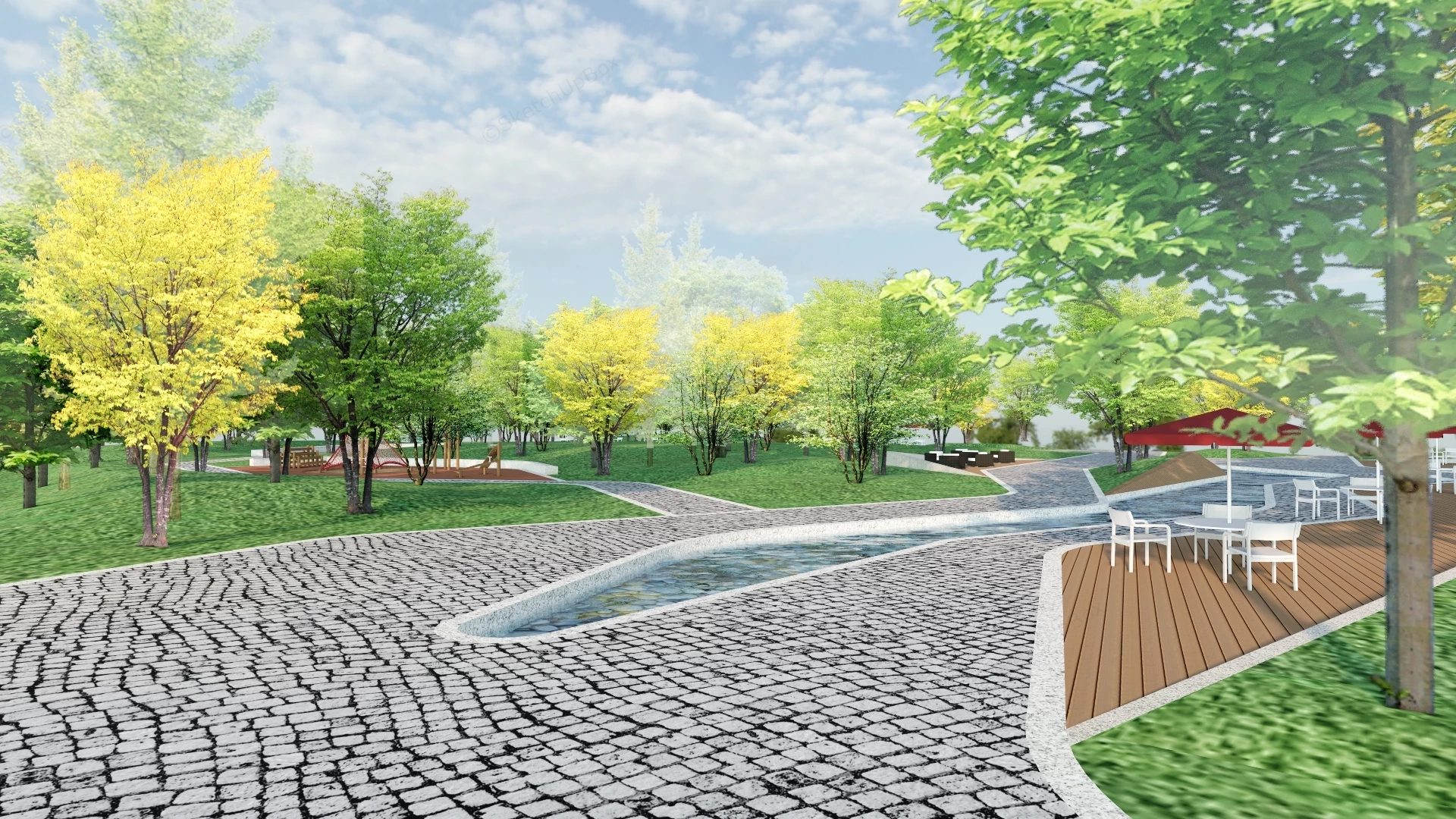 Small Park Design sketchup model preview - SketchupBox