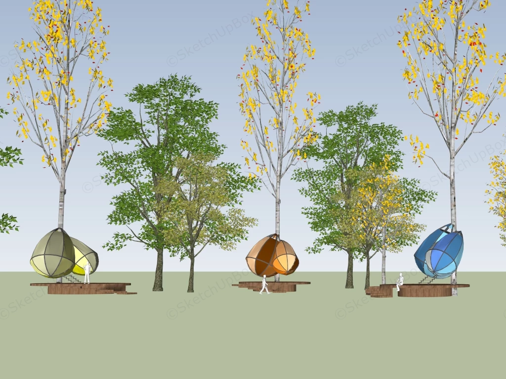 Treehouse Camping Tent sketchup model preview - SketchupBox