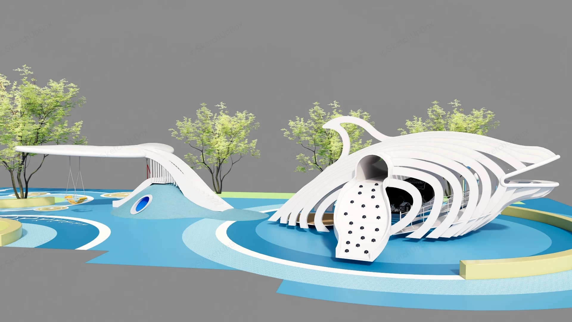 Whale Theme Playground sketchup model preview - SketchupBox