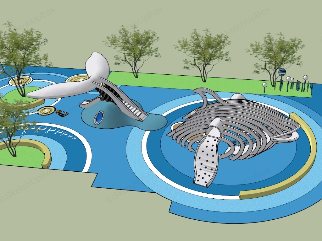 Whale Theme Playground sketchup model preview - SketchupBox
