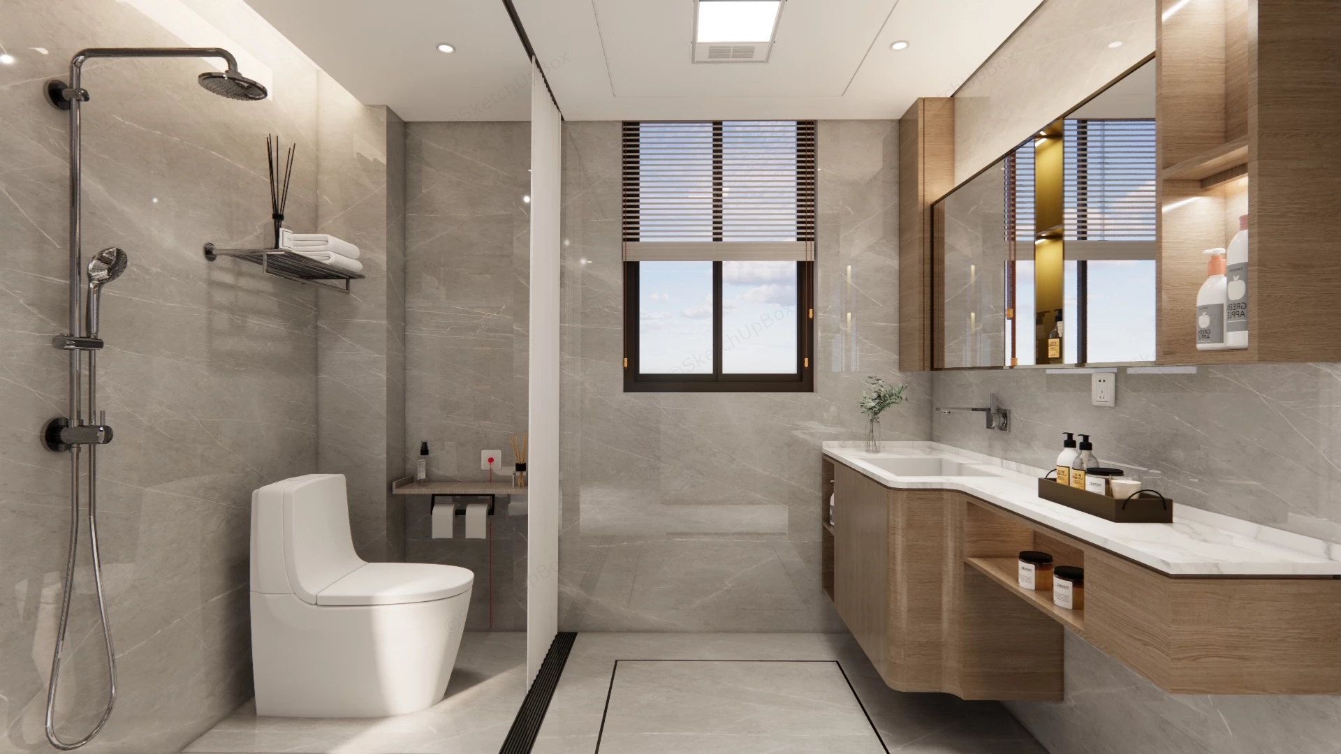 Apartment Bathroom Design sketchup model preview - SketchupBox