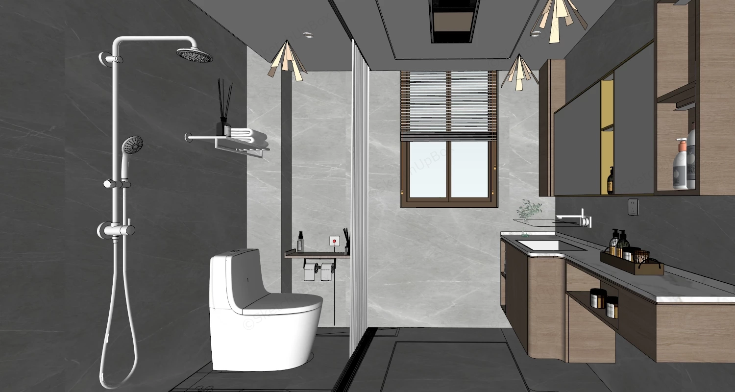 Apartment Bathroom Design sketchup model preview - SketchupBox