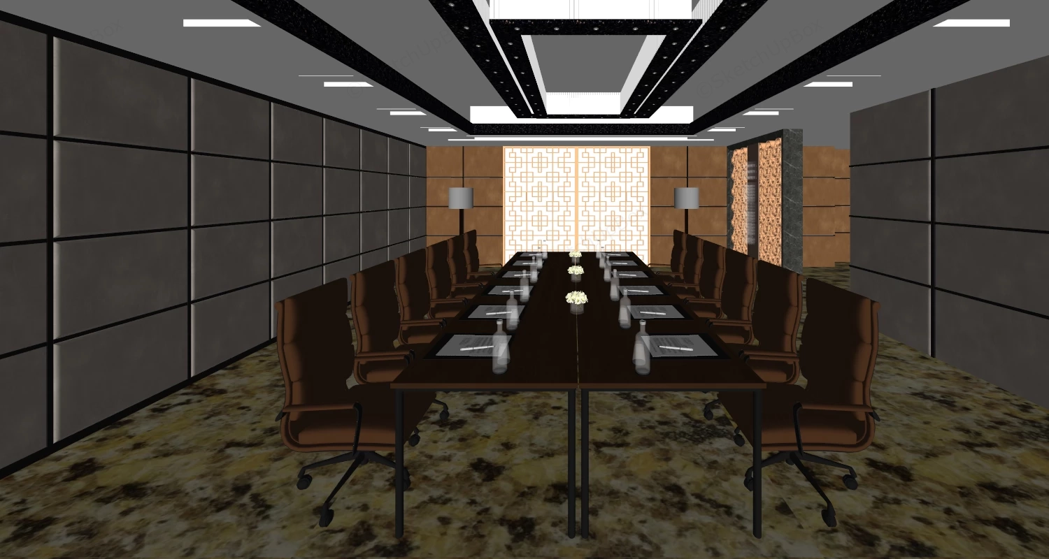 Classical Style Conference Room sketchup model preview - SketchupBox