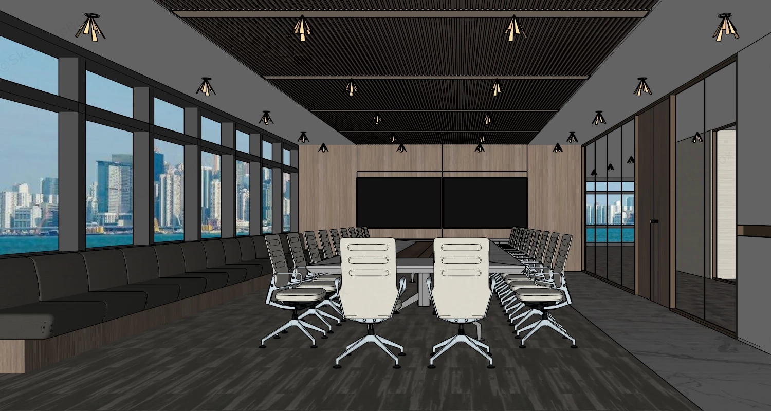 Modern Conference Room Decor sketchup model preview - SketchupBox