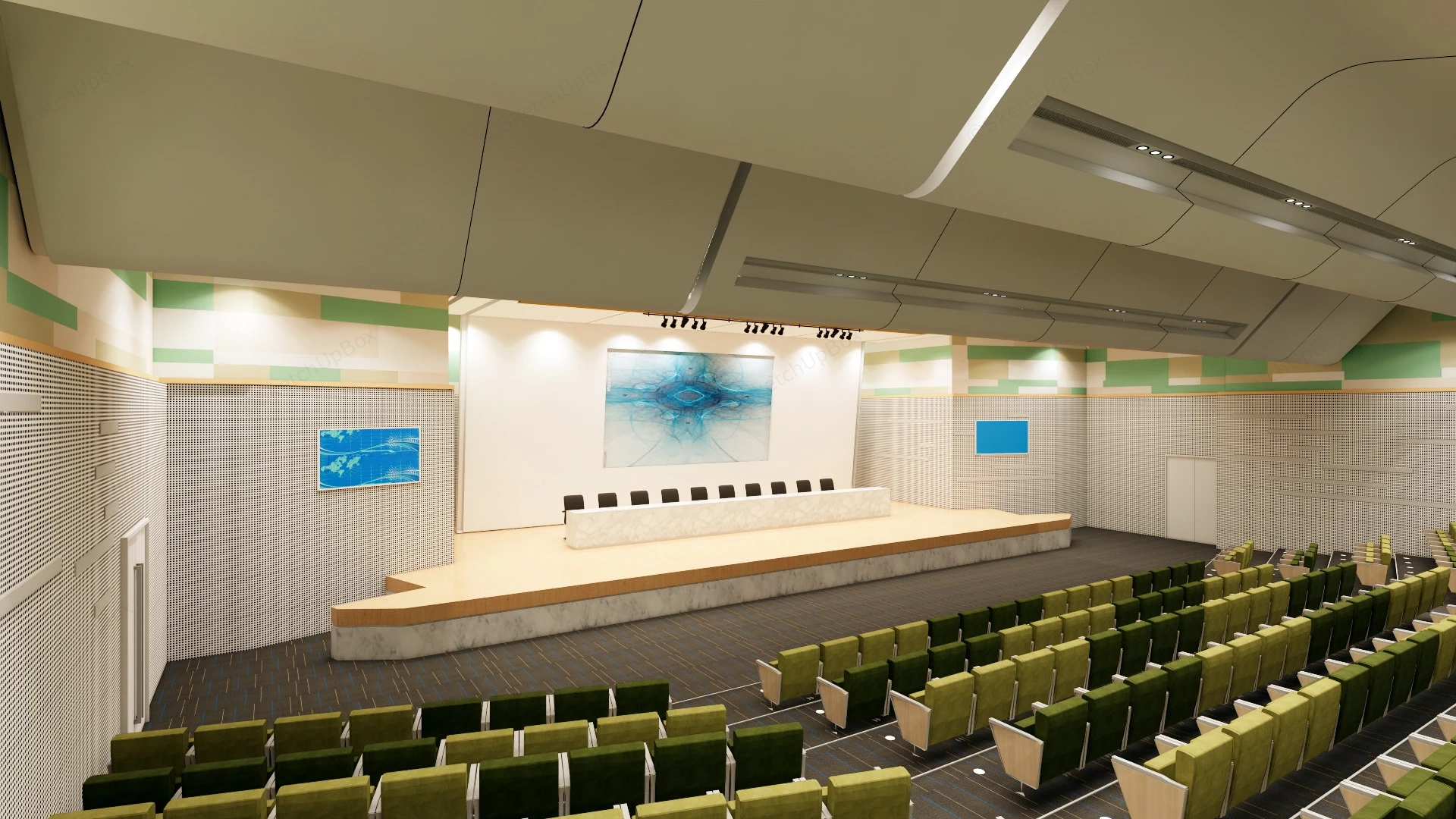 Modern Auditorium Interior Design sketchup model preview - SketchupBox