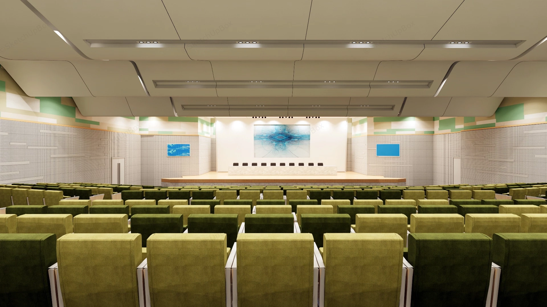 Modern Auditorium Interior Design sketchup model preview - SketchupBox