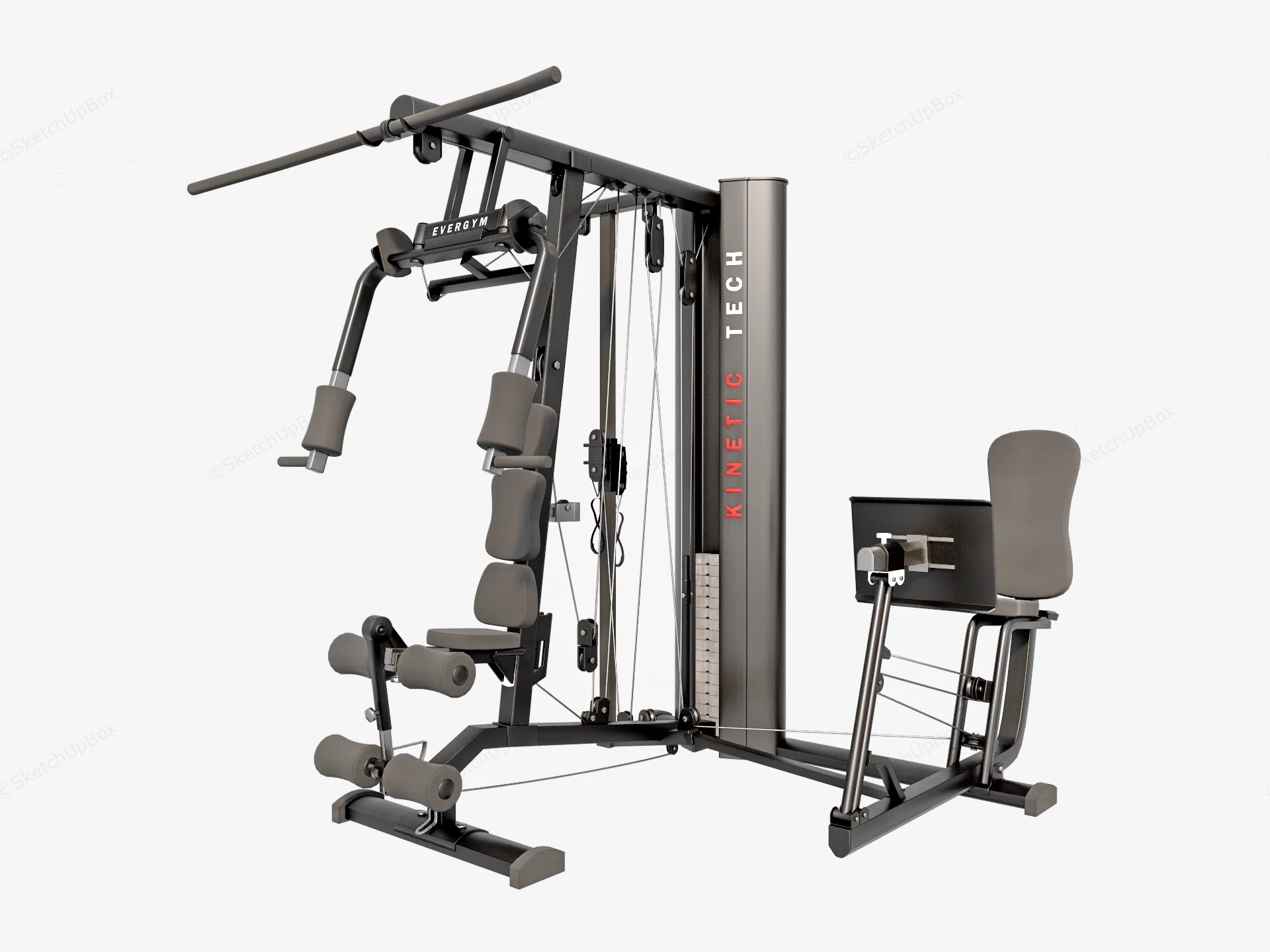 Seated Chest Press Machine sketchup model preview - SketchupBox