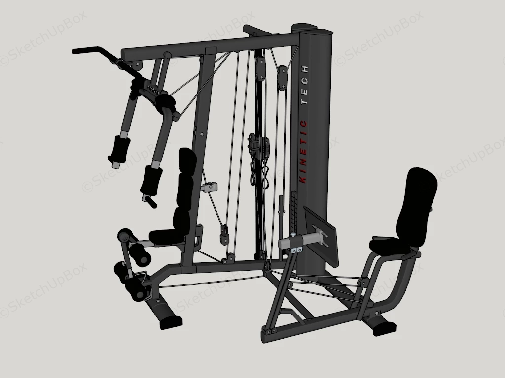 Seated Chest Press Machine sketchup model preview - SketchupBox