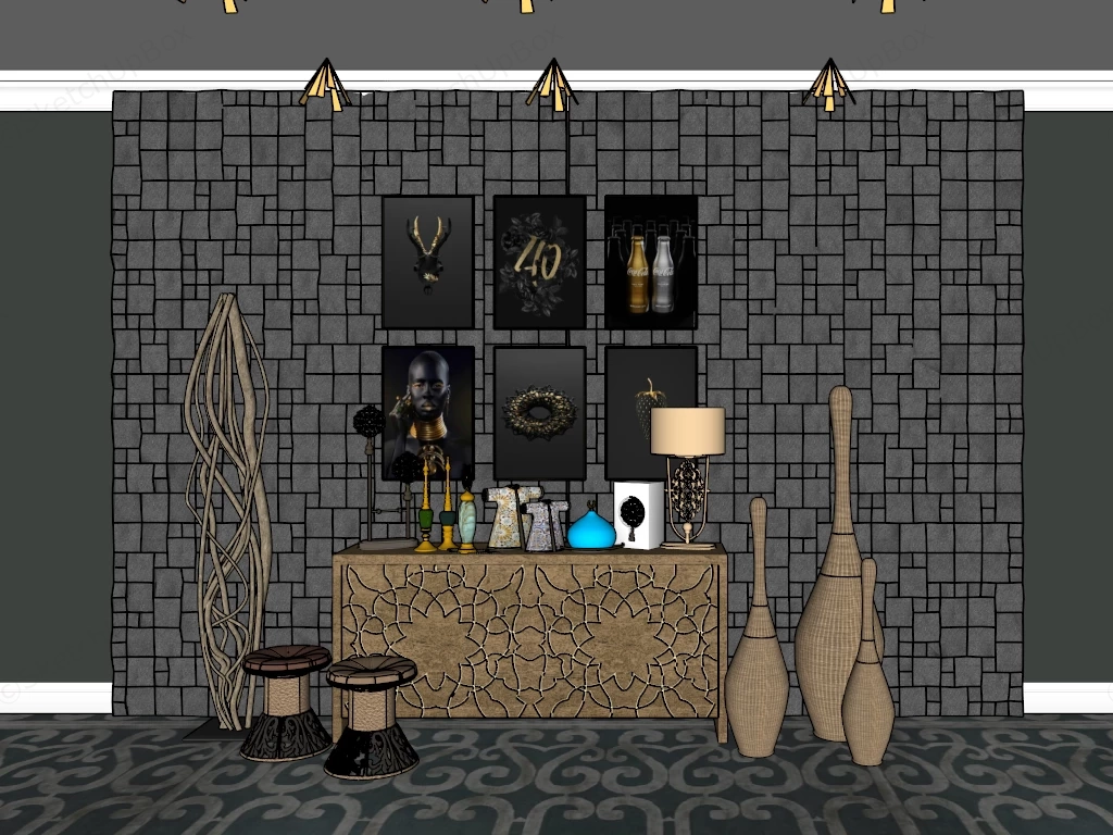 Foyer Accent Wall Ideas sketchup model preview - SketchupBox