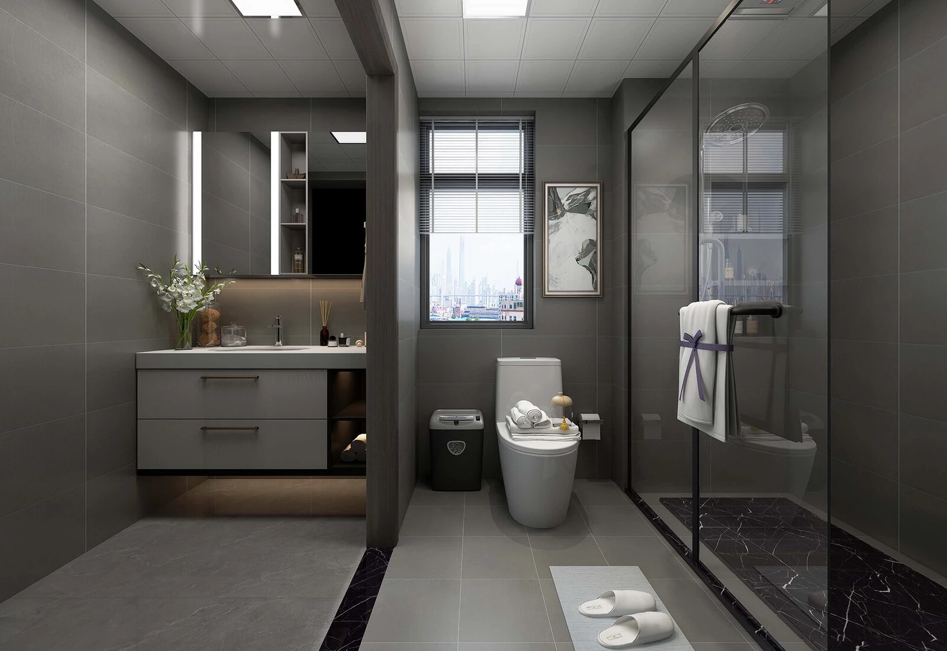 Gray Bathroom Design Ideas sketchup model preview - SketchupBox