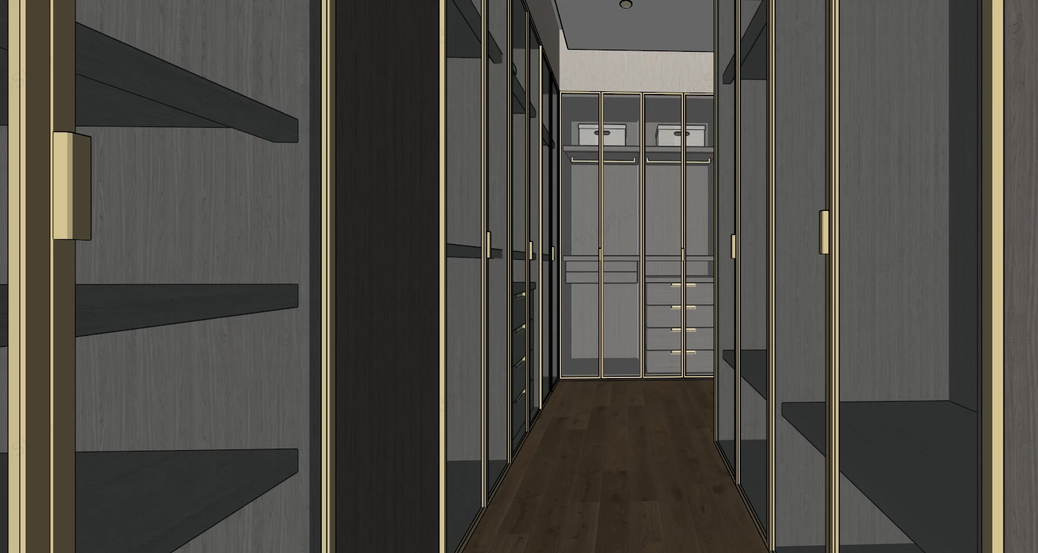 Small Dressing Room Closet Design Plan sketchup model preview - SketchupBox