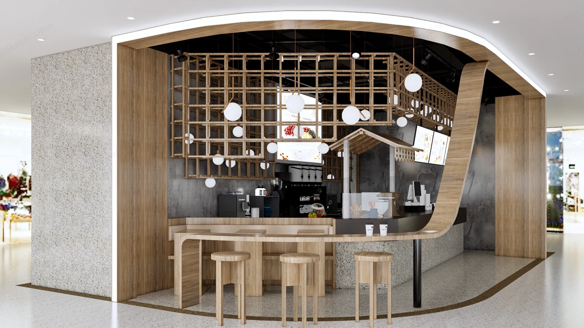 Mall Juice Bar Design sketchup model preview - SketchupBox