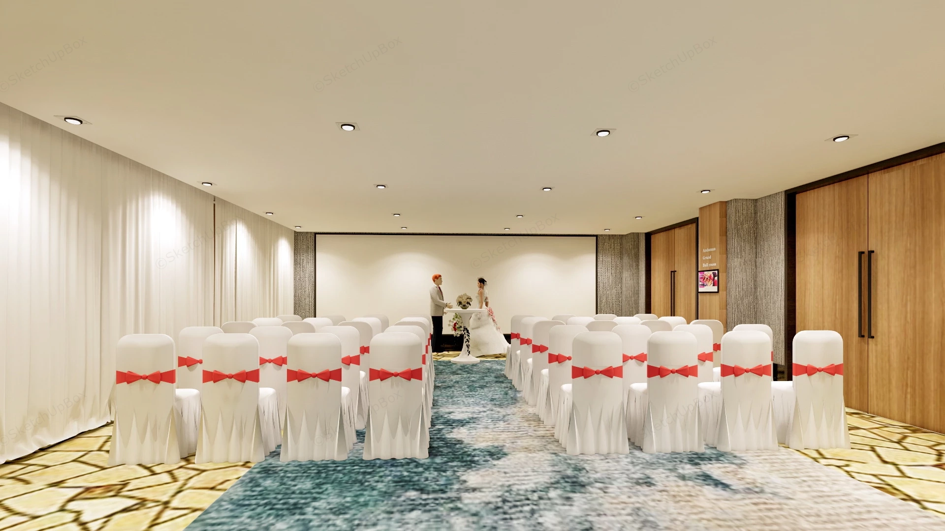 Wedding Reception Hall Decoration Idea sketchup model preview - SketchupBox