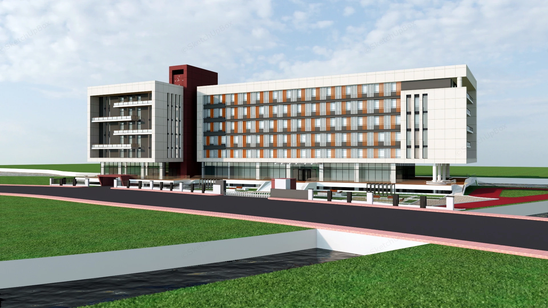 Corporate Headquarters Building sketchup model preview - SketchupBox