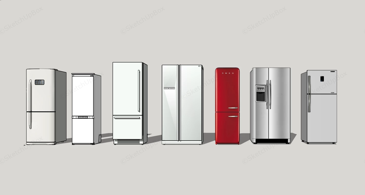 Residential Refrigerators sketchup model preview - SketchupBox