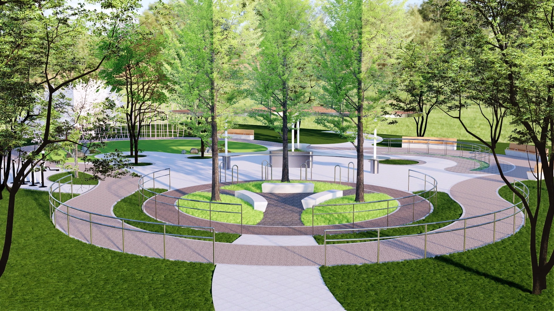 Community Park Landscape Design sketchup model preview - SketchupBox