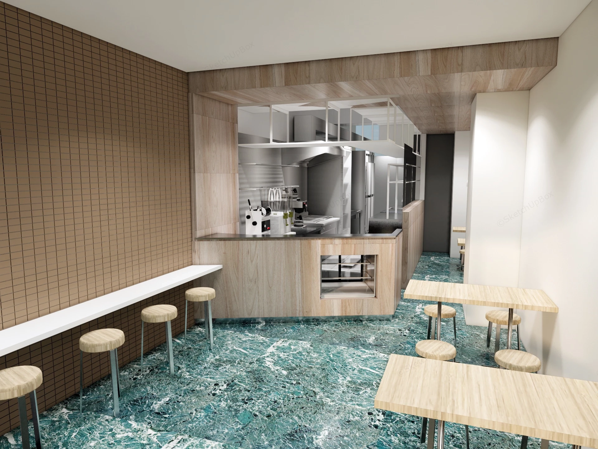 Small Bubble Tea Shop Design sketchup model preview - SketchupBox