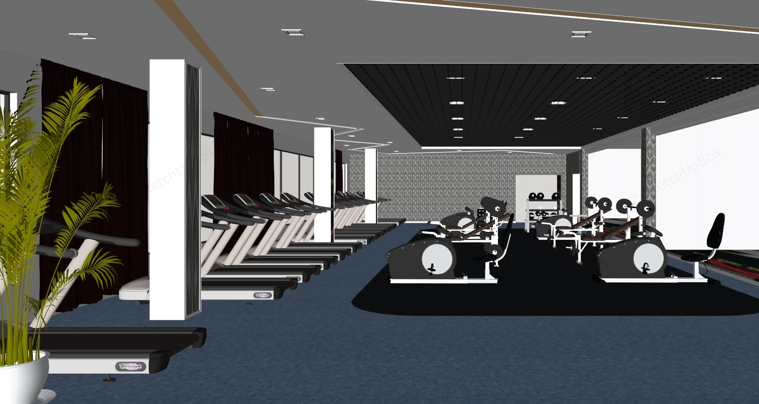 Fitness Center Equipment sketchup model preview - SketchupBox