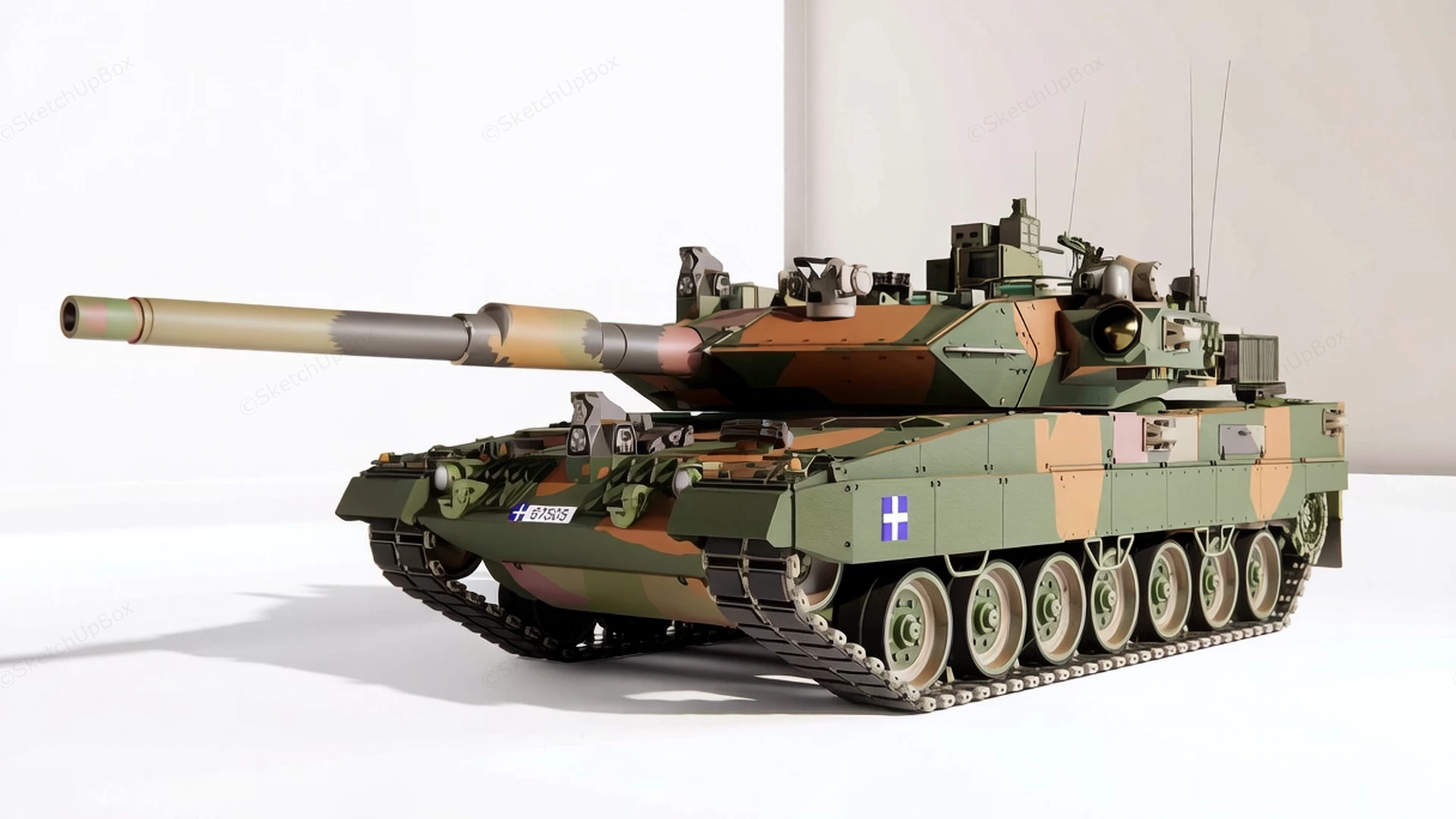 Leopard 2A7 Tank sketchup model preview - SketchupBox