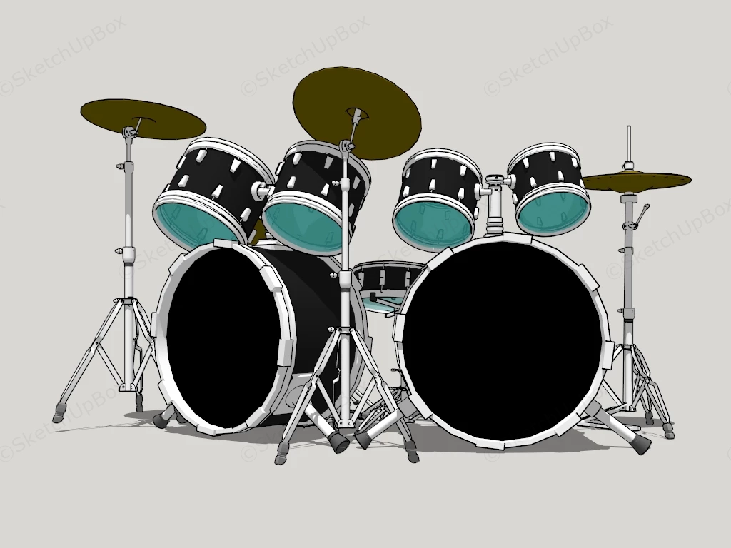 9 Piece Drum Set sketchup model preview - SketchupBox