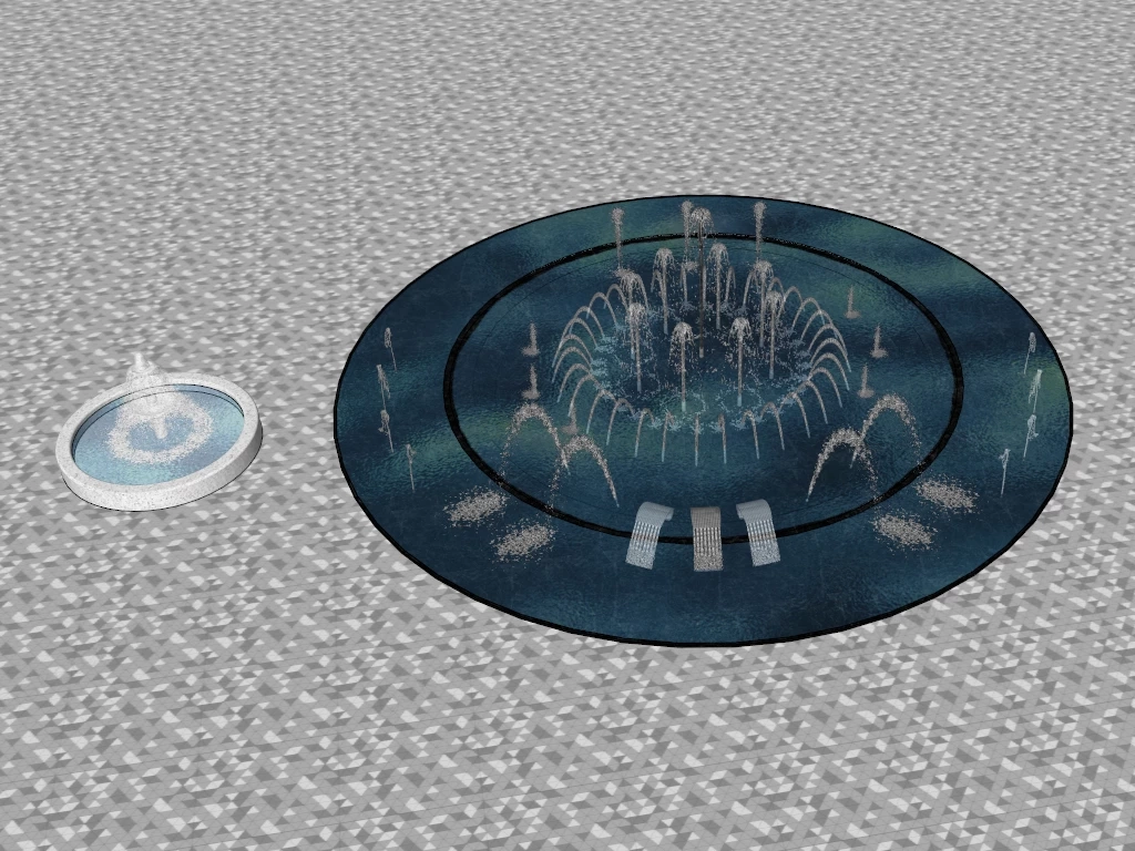 Large Outdoor Water Fountain sketchup model preview - SketchupBox