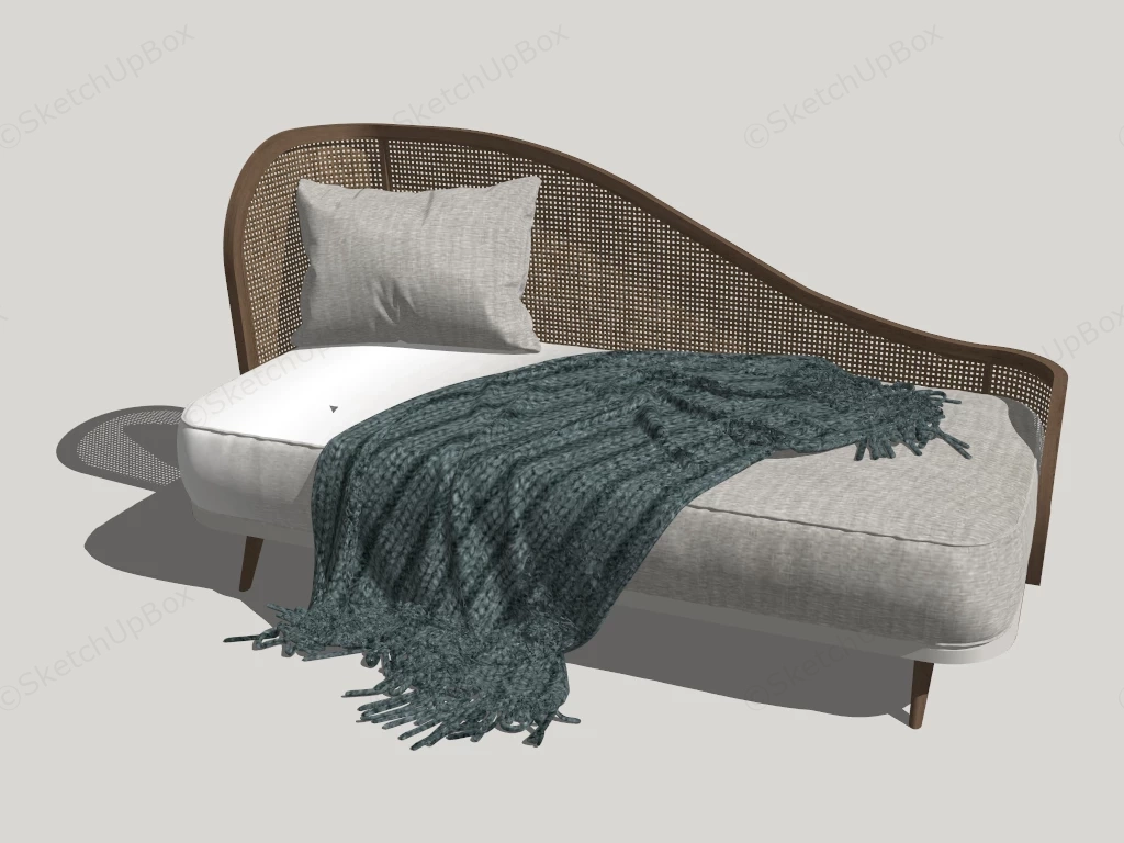 Vintage Wicker Chaise Longue sketchup model preview - SketchupBox