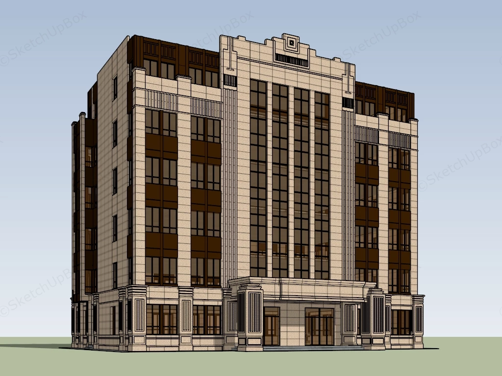 Art Deco Government Building sketchup model preview - SketchupBox