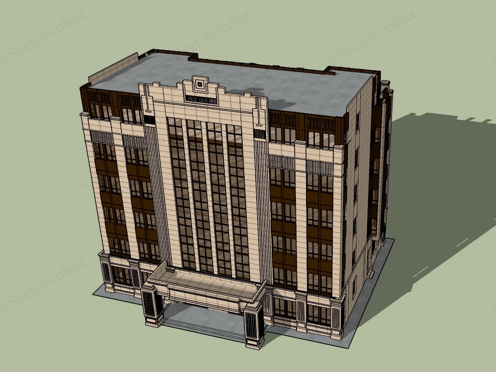 Art Deco Government Building sketchup model preview - SketchupBox