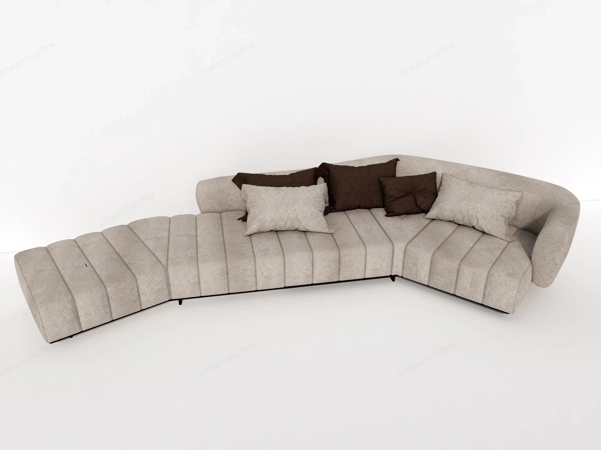 Cream Sectional Sofa sketchup model preview - SketchupBox