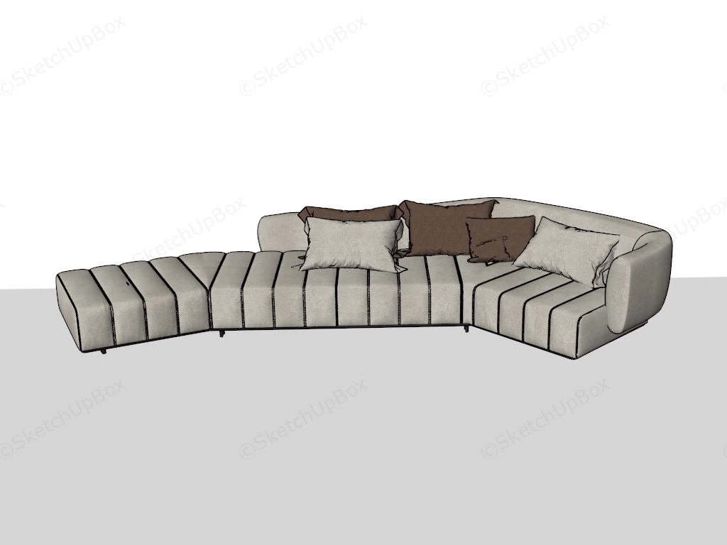 Cream Sectional Sofa sketchup model preview - SketchupBox