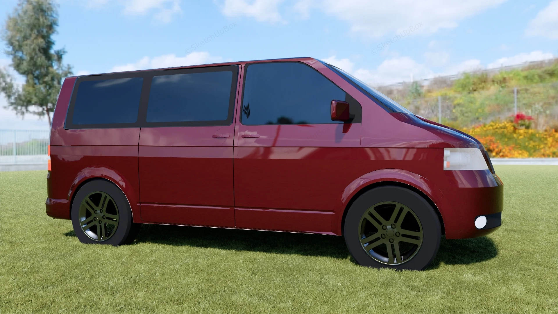 VW Transporter T5 Van sketchup model preview - SketchupBox