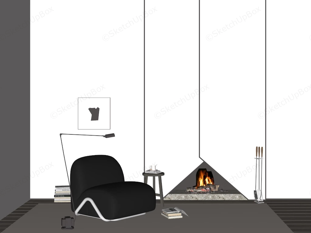 Minimalist Reading Nook sketchup model preview - SketchupBox