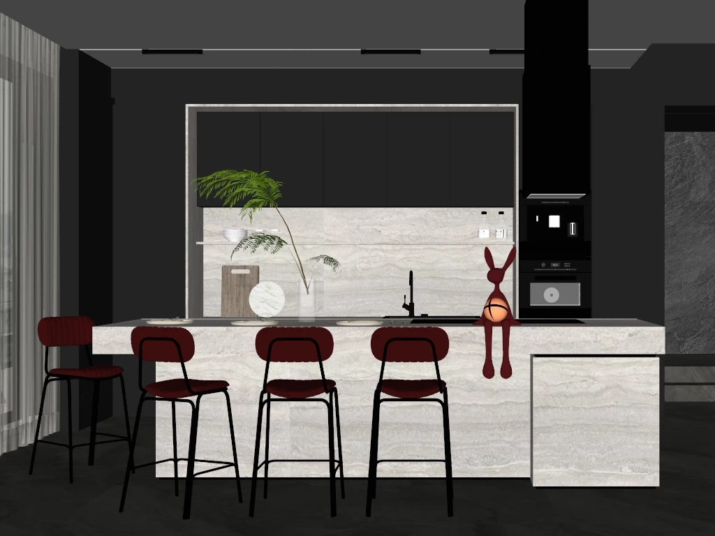 Two Tone Home Bar Design sketchup model preview - SketchupBox