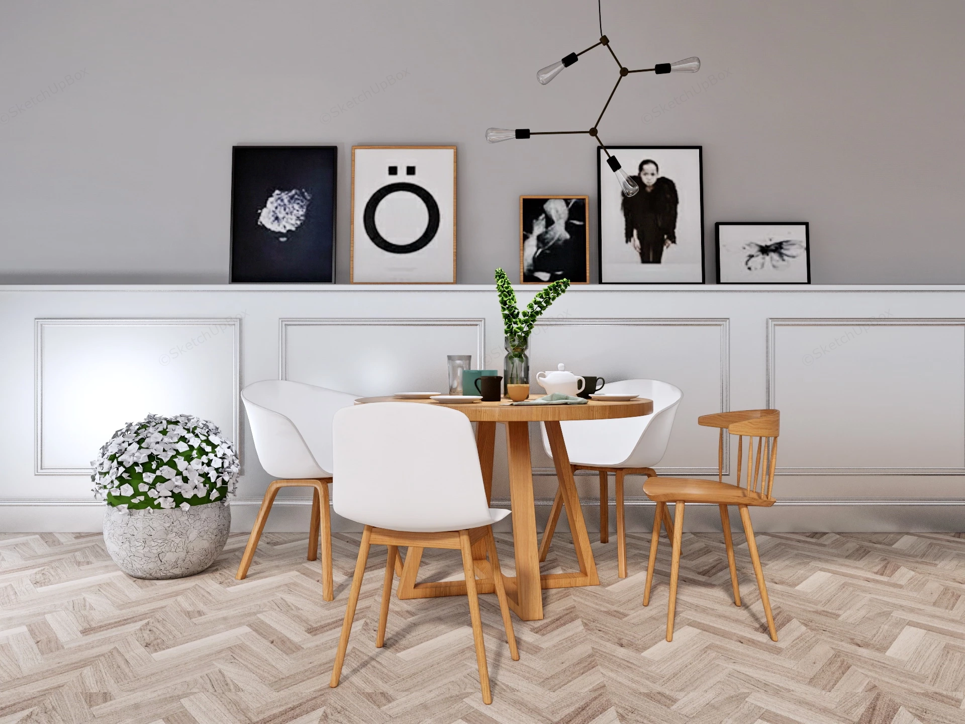 Minimalist Dining Room Idea sketchup model preview - SketchupBox