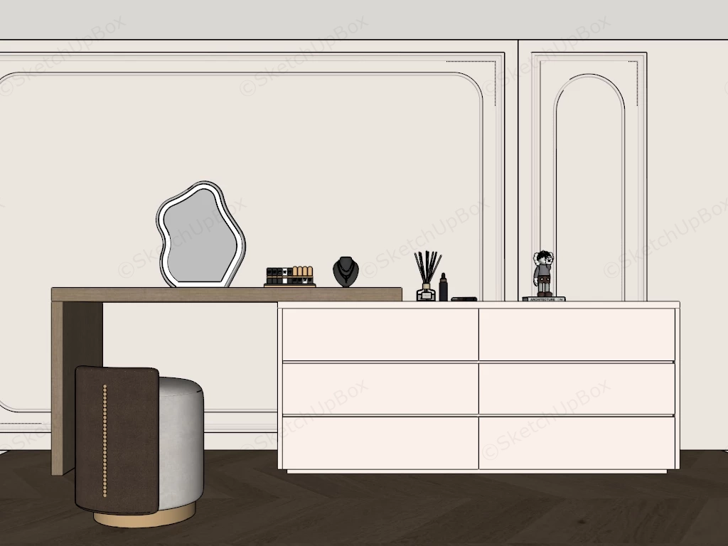 Dressing Table And Dresser Combo Idea sketchup model preview - SketchupBox