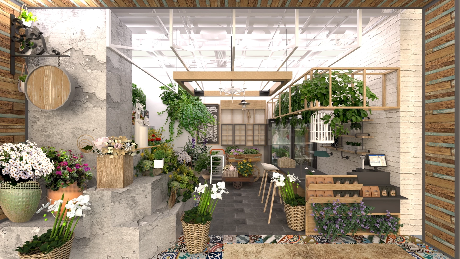 Florist Flower Shop sketchup model preview - SketchupBox