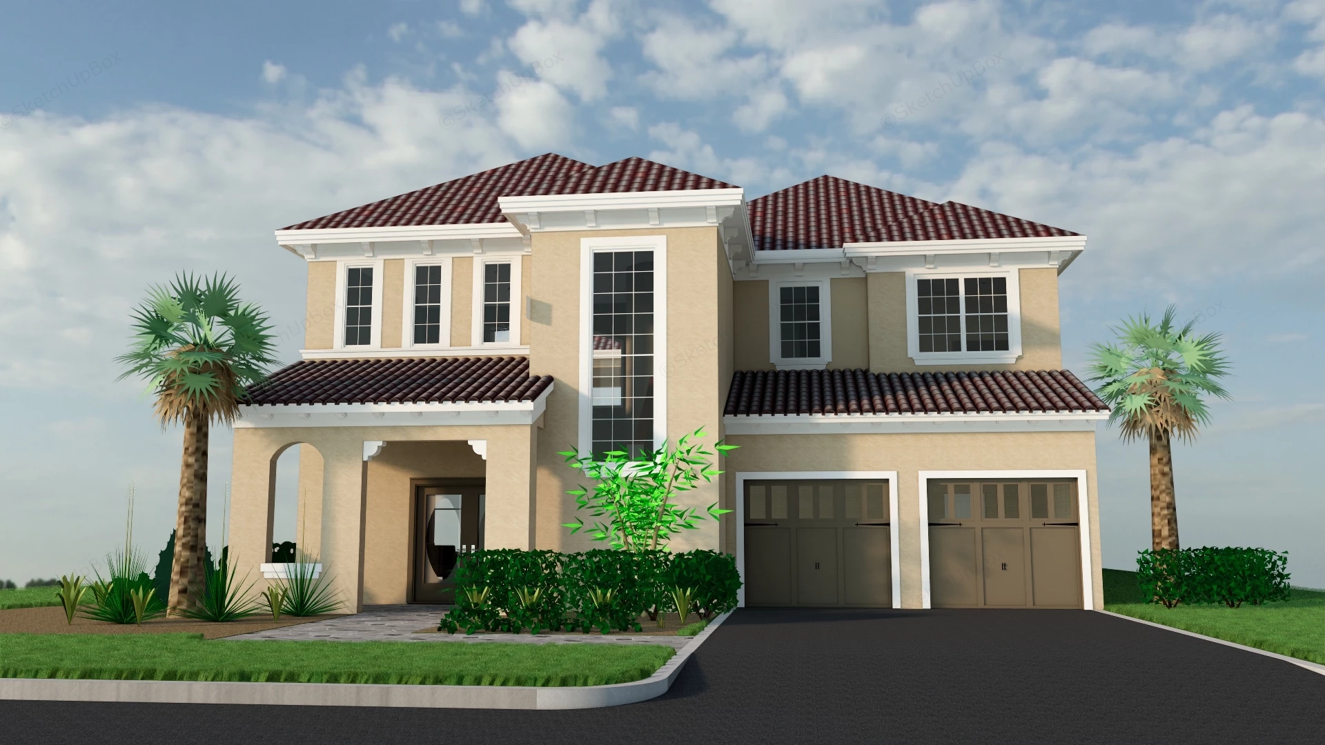 Coastal House Exterior sketchup model preview - SketchupBox