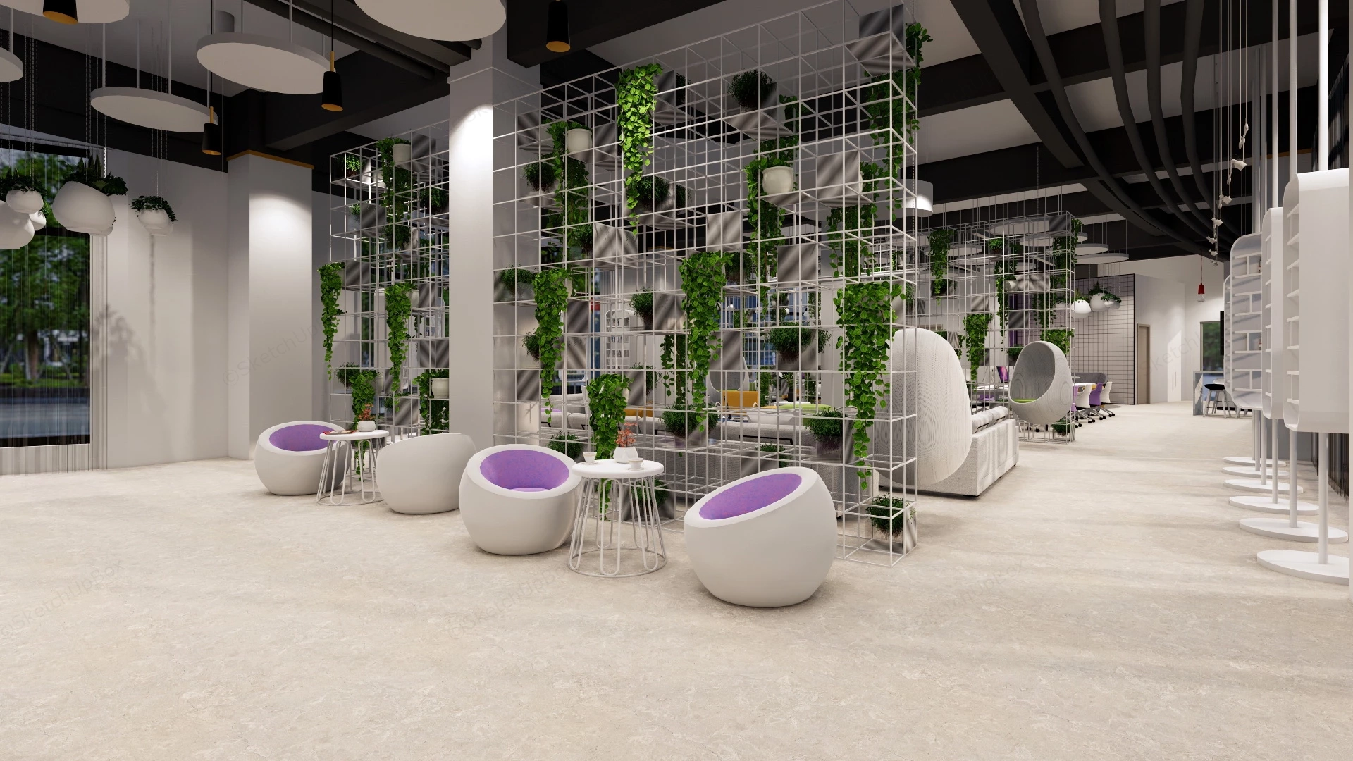 Creative Office Space Design sketchup model preview - SketchupBox